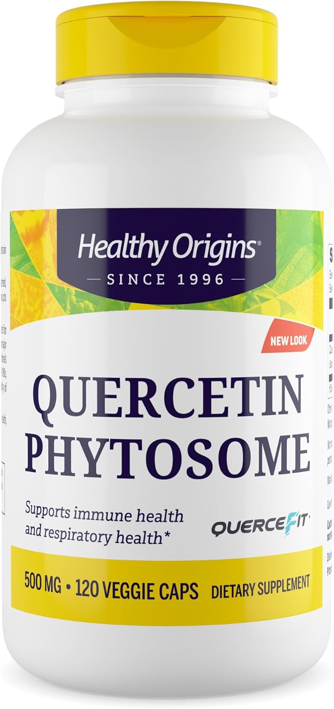 Healthy Origins Quercetin Phytosome 500 mg (Quercefit, High Bioavailability, Immune Support, Respiratory Support, Vegan, Non-GMO, Gluten Free), 120 Veggie Caps