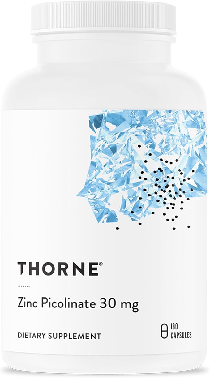 THORNE - Zinc Picolinate 30 mg - Highly Absorbable Zinc Supplement - Supports Immune System, Eye, Skin & Reproductive Health* - Third-Party Certified - Gluten, Dairy & Soy-Free - 180 Capsules