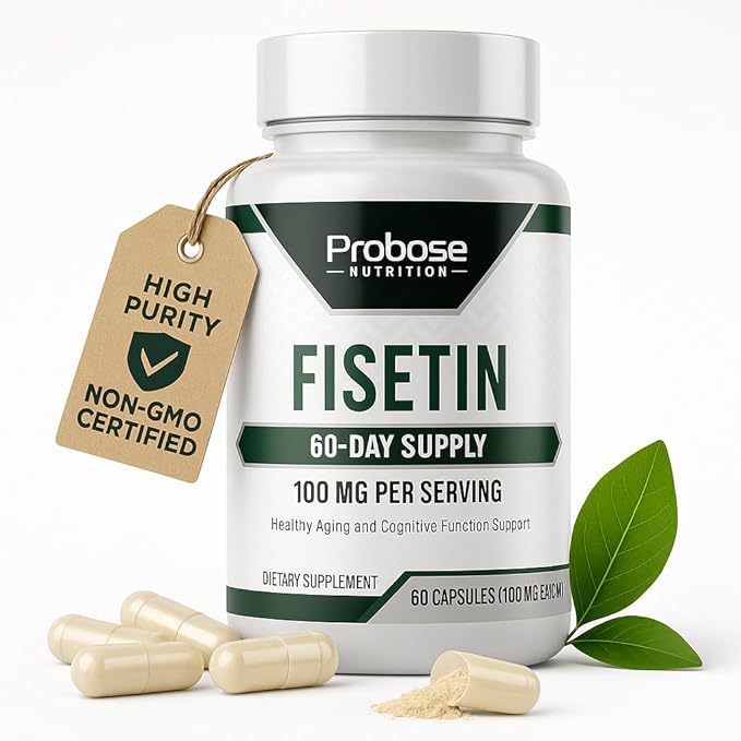 Probase Nutrition Fisetin Senolytic Supplement 100mg High Potency 60-Day Supply for Cellular Health