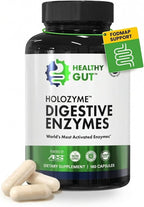 Healthy Gut HoloZyme Max Strength Digestive Enzymes | FODMAP-Friendly Formula Prevents Bloating, Gas, & Indigestion w/Protease, Amylase, Lipase, Lactase, and More | 90 Servings