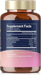 Totaria Inositol Supplement for Women with Vitamin D3, Folate, 40:1 Ratio Myo-Inositol & D-Chiro Inositol Complex, (Vitamin B8) Inositol Capsules, 180 Capsules, 60 Servings, 2 Month Supply