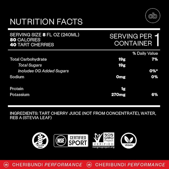 Cheribundi Tart Cherry Juice Sleep | Tart Cherry Juice with L-Theanine & Valerian Root | Athletes Recovery Drink | Promotes Restorative Sleep, Muscle Recovery & Boosts Performance | 8 floz (12 Pack)