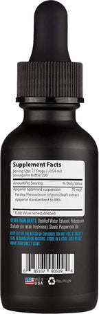 Lyfetrition Apigenin Supplement 70mg, 4 Oz Liquid, 220 Servings, Made in USA, Quick Absorption, Quality Potent Ingredients, Non-GMO, Cruelty-Free Products