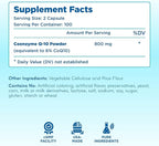 Extra Strength CoQ10 800mg - Quick Absorption Coenzyme Q10 800mg Potent Antioxidant for Heart Energy and Aging Support - High Stability CoQ10 Ubiquinone Caps - Made in a cGMP US Lab (100 Servings)