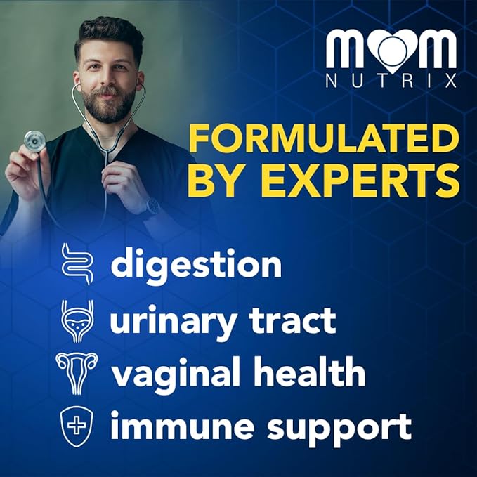 MOM NUTRIX Probiotic for Women - Vaginal, Gut, UT, pH Balance, Feminine & Digestive Health - Prebiotics with Probiotics, Cranberry, D-mannose - Bifidobacterium and Lactobacillus - 120 Capsules