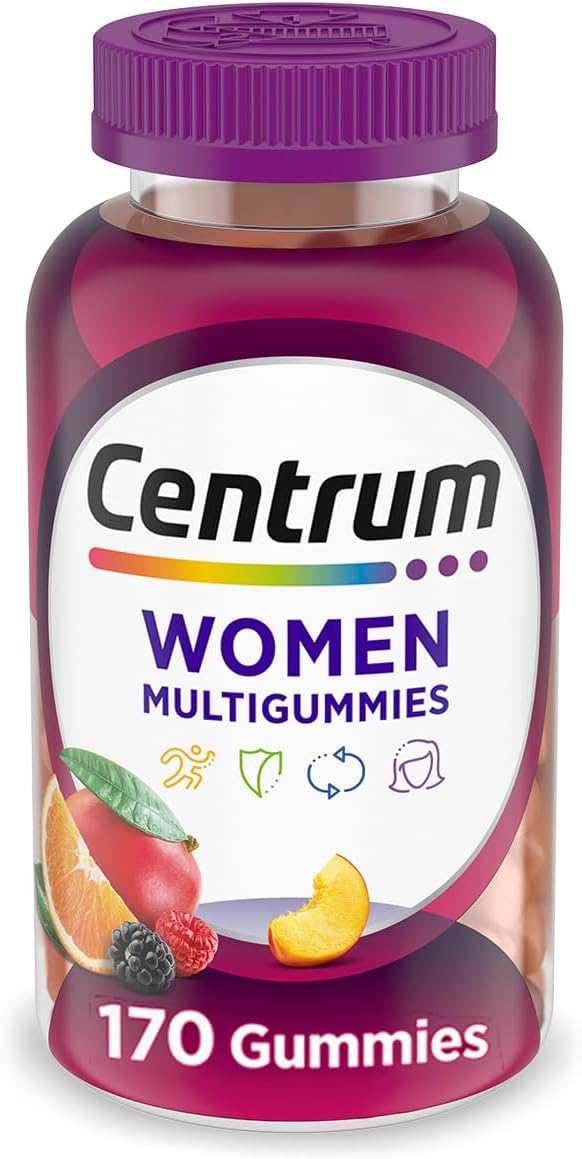 Centrum MultiGummies Gummy Multivitamin for Women, Multivitamin/Multimineral Supplement with Vitamin D3, B and Antioxidants, Assorted Fruit Flavor - 170 Count
