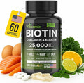 Biotin 10000mcg with Collagen Keratin Hyaluronic Acid - Hair Growth Vitamins for Women & Men - Hair Skin and Nails Vitamins with B Complex - 60 Capsules