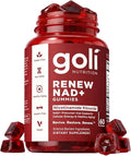 Goli World’s First Renew NAD+, 60 Count – Nicotinamide Riboside (NR) – Cellular Energy & Healthy Aging Support – Vegan, Non-GMO, Gelatin-Free Liquid-Center Gummies