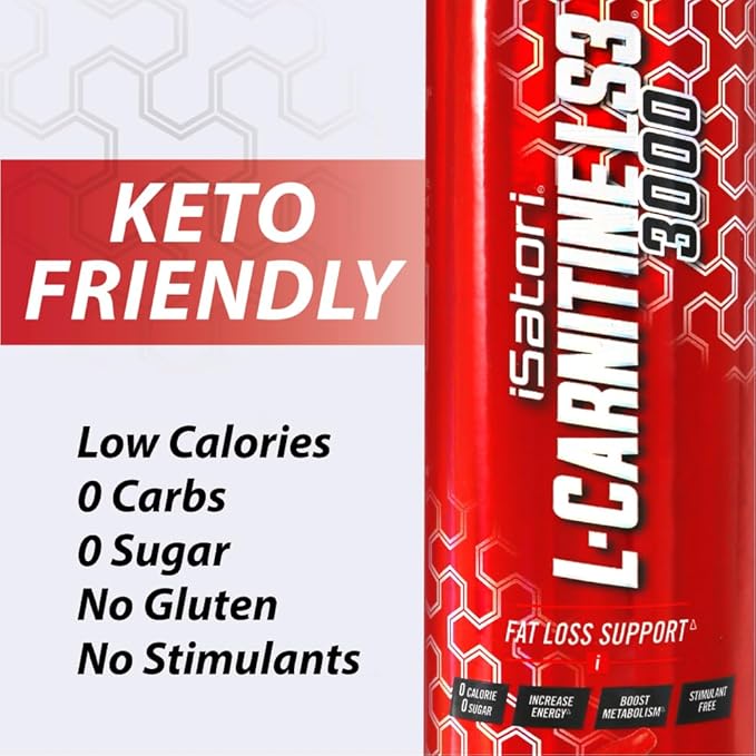 iSatori L-Carnitine LS3 3000, Triple-Blend Liquid L Carnitine Supplement, with Acetyl & Tartrate, Stimulant Free, Low Calories, Sugar & Gluten Free, Keto-Friendly, Gummy Bear Flavor (32 Servings)