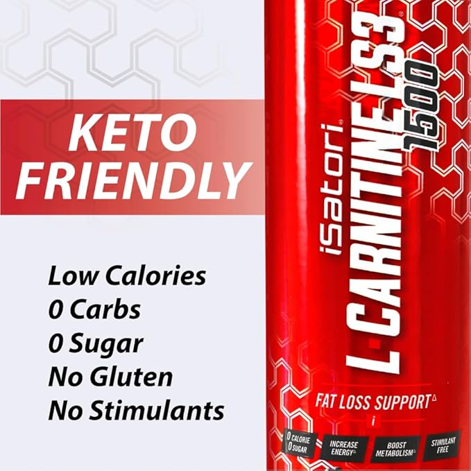 iSatori L-Carnitine LS3 1500, Triple-Blend Liquid L Carnitine Supplement, with Acetyl & Tartrate, Stimulant Free Energy, Low Calories, Sugar or Gluten, Keto-Friendly, Pink Lemonade (32 Servings)