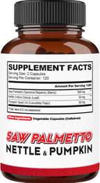 agobi Saw Palmetto Supplement with Nettle Leaf & Pumpkin - Support for Restful Mood, Hair Health, Immune System & Energy Production - 240 Veggie Capsules for 4-Month Suppply