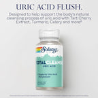 Solaray Total Cleanse Uric Acid - Joint Health Supplement - Powerful Joint Support and Uric Acid Cleanse with Tart Cherry Extract, Celery Seed, Turmeric Extract - 60-Day Guarantee, 30 Serv, 60 VegCaps