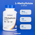 Nutricost L-Methylfolate 15mg, 120 Capsules (5-MTHF) - Vegan, Non-GMO, Gluten Free