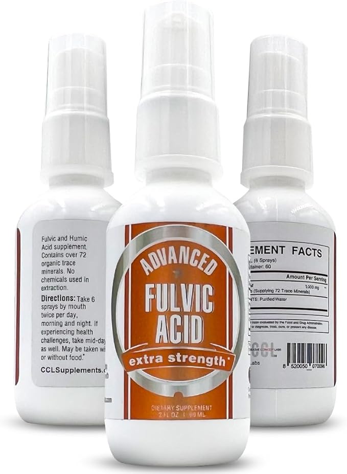 Advanced Fulvic Acid and Humic Acid Trace Mineral Liquid Spray Supplement. 70+ Ionic Organic Vital Minerals & Electrolytes, Similar Benefits of Shilajit & Drops (2 oz - 60 Servings)