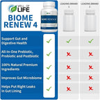 Well of Life Biome Renew 4 - All-in-one Digestive & Gut Health Formula - w/Digestive Enzymes Prebiotics & Probiotics for Healthy Gut Biome for Men and Women - Supports Gut Lining, Gas & Bloating