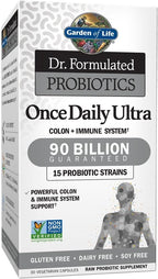 Garden of Life Dr. Formulated Probiotics Once Daily Ultra - 90 billion CFU - Daily Probiotic for Colon & Immune Support - 30 Vegetarian Capsules
