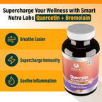Smart Nutra Labs Quercetin with Bromelain- 180 Count, 1200mg Serving- Supports Immune Health & Energy- Vegan Friendly, Non-GMO, Gluten Free Capsules