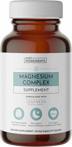 Just Ingredients Magnesium Complex - Five Bioavailable Forms for Relaxation, Sleep, Mood Support - 60 Capsules