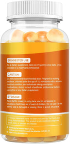 Liposomal Vitamin C Gummies for Adults, 1200mg Chewable Vitamin C Supplement with Elderberry, Zinc Iron & Folate etc - for Immune Support, Energy & Cell Health, Sugar Free, Orange Flavor, 60 Gummies
