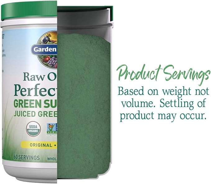 Garden of Life Super Greens Powder Smoothie & Mix, Probiotics & Digestive Enzymes, Organic Superfoods Nutrition Fruit and Vegetables for Women & Men Energy, Original, 60 Servings, (Pack of 2)
