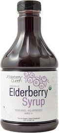 Elderberry Queen Organic Elderberry Syrup 30 Fl Oz - Immune Support Formula with Sambucus Black Elderberry & Aronia Berry - Pure Natural Certified Organic Elderberry Syrup for Kids and Adults