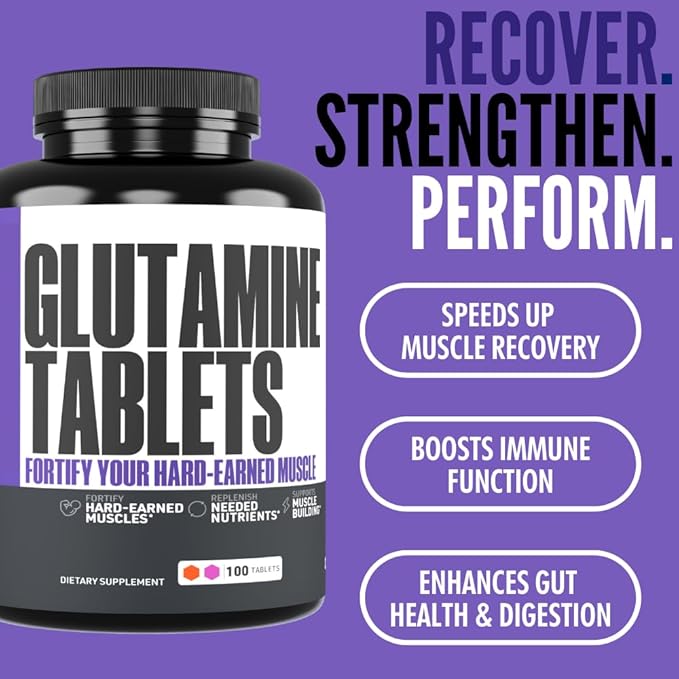 Crazy Muscle Keto Friendly L Glutamine Capsules 1000mg, Post Workout Supplement to Increase Recovery, Decrease Delayed Onset Muscle Soreness, Reinforce Strength Gains & Heal Leaky Gut (100 Pills)