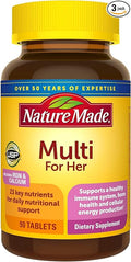 Nature Made Multivitamin For Her, Daily Nutritional Support Multivitamin for Women, Nature Made Womens Vitamins & Minerals, 90 Tablets, 90 Day Supply