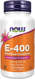 Now Foods Vitamin E-400 Mixed Tocopherols - 100 Softgels