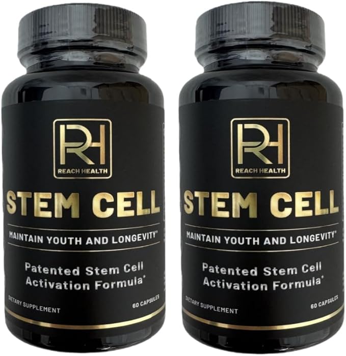 Stem Cell Activation Formula, 60 Capsules, with Vitamin D and B12, Youth and Longevity Support Maintain Youth and Longevity Patented StemCell Activation Fomula (2 Bottle (120 softgels))