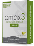 Omax3 Ultra - Pure Omega 3 Fish Oil Pills 1500 MG EPA DHA - Omega3 Fatty Acid Supplements Muscle & Joint- Gluten Free, Wild Caught, Non GMO, 30-Day Supply Blister Packed (1 Box)