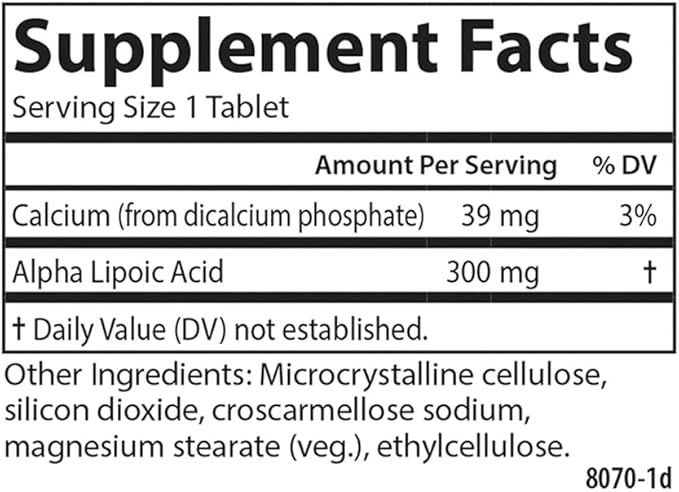 Carlson - Alpha Lipoic Acid, 300 mg, Energy Production, Universal Antioxidant, 30 Tablets (Pack of 2)