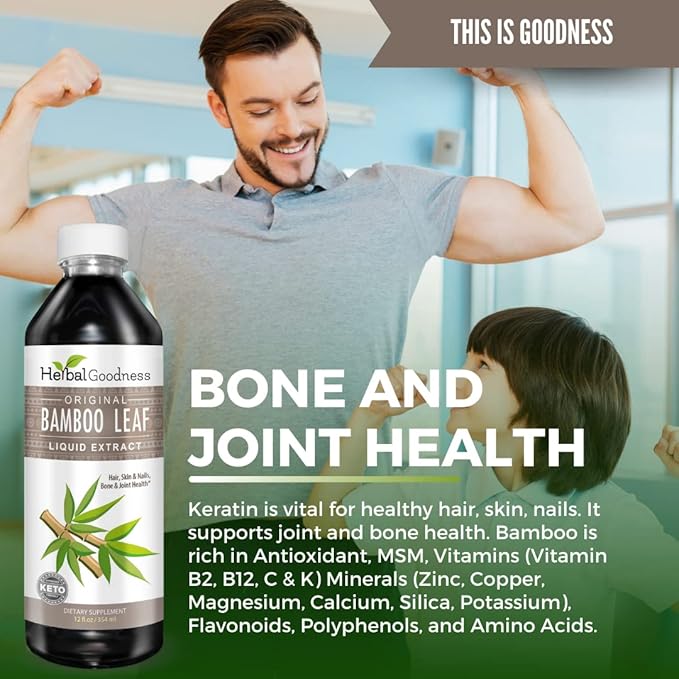 Herbal Papaya Bamboo Silica Supplements Organic Extract 12oz - Liquid Silica with Organic Hair, Skin and Nails Vitamins As Well As Bone and Joint Support
