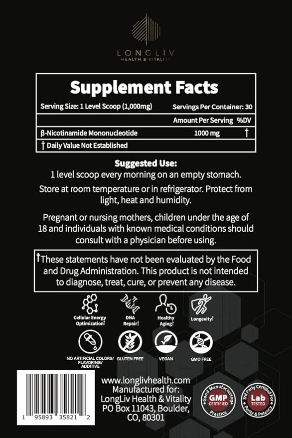 NMN Supplement – Advanced NMN Nicotinamide Mononucleotide Powder – Physician Formulated NMN Supplements 1000mg for Cellular Energy Optimization – Made in USA - Premium Potency - 30g