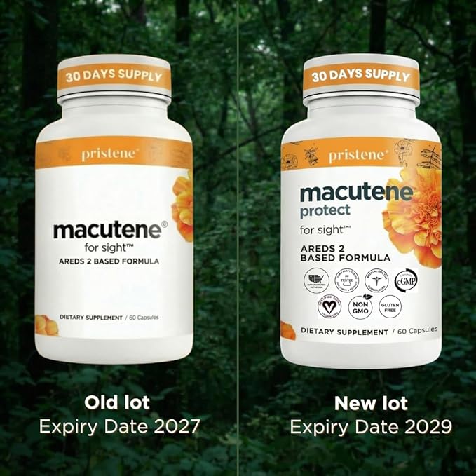 Macutene Protect Eye Vitamins for Macular Support Areds 2 with Lutein and Zeaxanthin Supplements (25mg/5mg) – Doctor Formulated Bilberry Supplement for Eyes, Lab Tested, Vegan (60 Capsules)