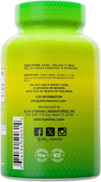 ALFA VITAMINS Vitamin B2 (Riboflavin) 50mg Supplement, Supports Energy Production, Skin, Eyes & Cognitive Health, Non GMO, Gluten Free, Dietary Supplement for Daily Health and Well-Being 100 Tablets