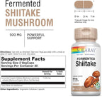 SOLARAY Fermented Shiitake Mushroom 500mg | Healthy Immune, Liver & Digestive Function Support | Non-GMO & Vegan | 60 VegCaps