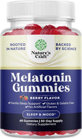 Melatonin Gummies 5mg for Peaceful Nights - Easy to Chew Sleep Gummies for Adults - Helps Support Circadian Rhythm - Delicious Strawberry Flavor - Non-Habit Forming Sleep Aid - Gelatin Free - 60 Count