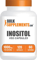 BulkSupplements.com Inositol Capsules - Vitamin B8, Inositol 1000mg for Overall Wellness - Gluten Free, 2 Capsules per Serving, 120 Count (Pack of 1)