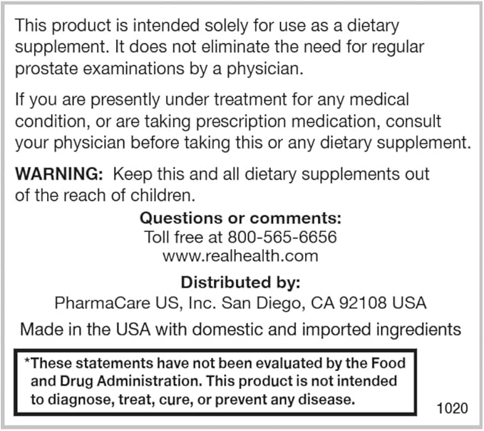 Real Health Prostate Complete - Prostate Supplements for Men, Prostate Health, Prostate Relief, Saw Palmetto for Men, One-per-Day Prostate Formula - 30 Count