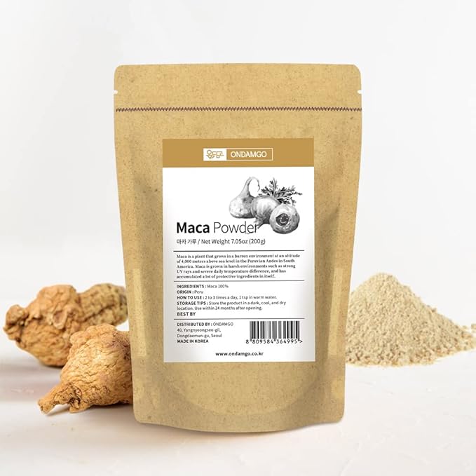 Maca Root Powder 7.05 Ounces Fresh Harvest from Peru for Salad Smoothies, Baking, Energy, Breakfast, Tea (Maca Root Powder)