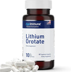 Lithium Orotate 10mg per Capsule - 60 Vegetarian Capsules. Memory and Emotional Wellness Support - Magnesium Stearate Free - 2 Months Supply of Lithium Supplement.