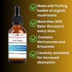 Lion’s Mane Tincture, High Potency, Double Extracted, 60 Daily Doses