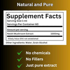 Reishi Tincture, Daily Supplement, Double Extracted for High Potency, 2 Fl oz, 60 doses