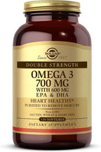 Solgar Double Strength Omega-3 700 mg, 120 Softgels - Fish Oil Supplement - Support for Cardiovascular, Joint & Cellular Health - Contains EPA & DHA Omega 3 Fatty Acids - Gluten Free - 120 Servings
