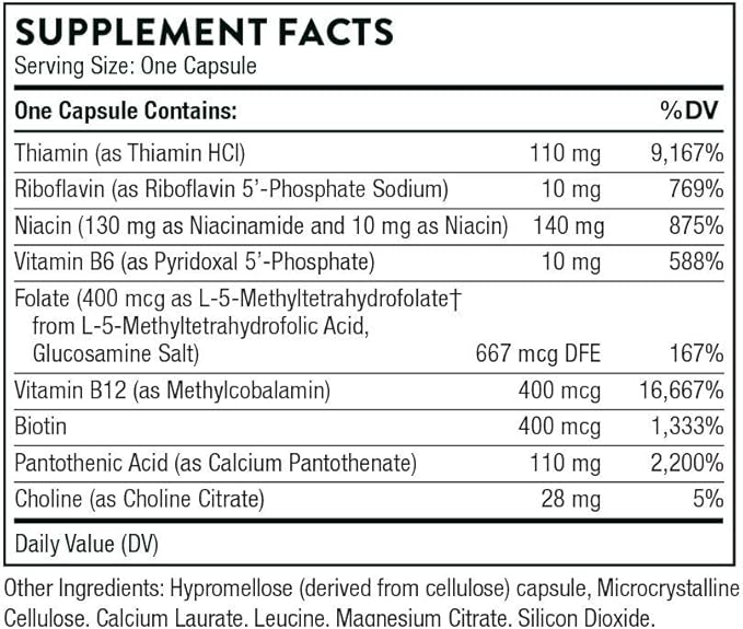 THORNE - Basic B Complex (60 Capsules) & Vitamin D-5000 (60 Capsules) Bundle - Supports Cellular Energy Production, Brain Health & Healthy Bones - Gluten, Dairy & Soy-Free