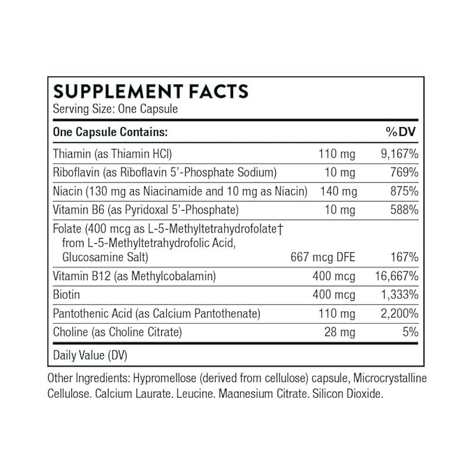THORNE - Basic B Complex (60 Capsules) & Berberine (60 Capsules) Bundle - Supports Heart Health, Immune System Function & Brain Health - Gluten Free, Dairy Free