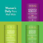 Friska Women’s Daily Gut Support - Pre/Post Meal, Digestive Enzymes, Probiotic DE111 for Bloating & Digestive Balance, Vitamin D, Cranberry & Biotin for Hair, Nail & Urinary Health, 90 Capsules