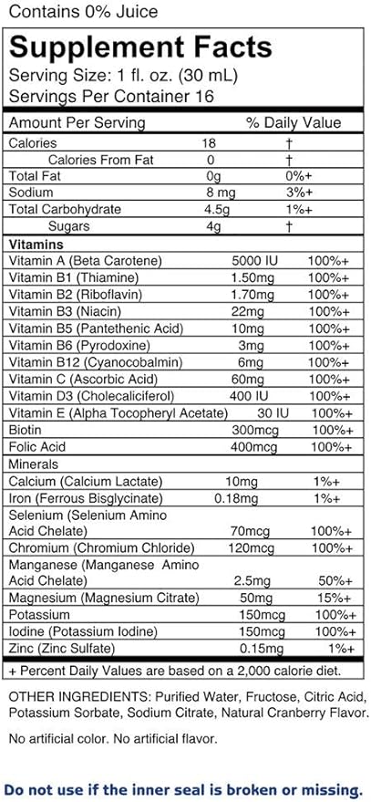 1st Step for Energy Liquid Multivitamin & Mineral Citrus Burst 16 fl oz (1 pt) 473 ml