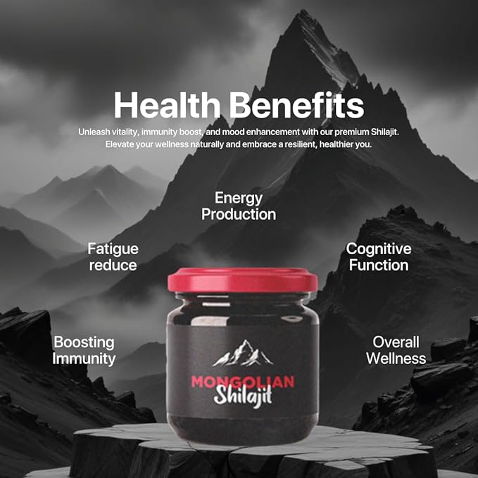 AMU NUTRITION Pure Organic Mongolian Shilajit Resin - Himalayan Shilajit Supplement for Men and Women, 100% Pure, Natural, and Black Shilajit Resin - Natural Source of Fulvic Acid (50 Gram)