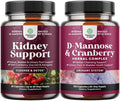 Bundle of Advanced Kidney Support with Uva Ursi, Stinging Nettle & Astragalus for Kidney health and D Mannose with Cranberry Supplement - Potent D Mannose 1000mg Capsules for Urinary Tract Health